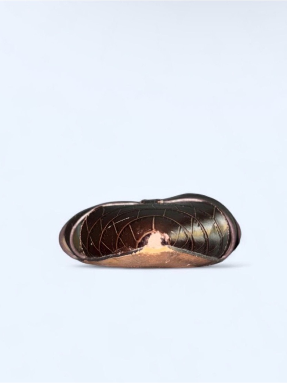 Size 9 Ann Taylor Brown Croc-Embossed Strappy Pointed Shoes Flat Sandal Slip Ons - Picture 3 of 3